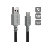 CABO USB 2.0 PARA USB-C PCYES 3M NYLON CBPY03C