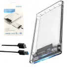 GAVETA HD EXTERNA TRANSPARENTE EXBOM 2.5 SATA USB 3.0 CGHD-35