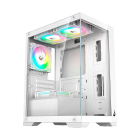 GABINETE GAMER RISE MODE CRYSTAL GLASS S/FONTE BRANCO RM-CA-CY-01-FW