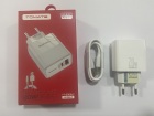 KIT CARREGADOR USB/USB-C + CABO USB PARA USB-C TOMATE TT-2001UC BRANCO